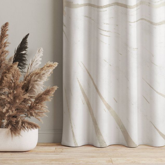 modern gordijn Palm leaf Outlines On Linen