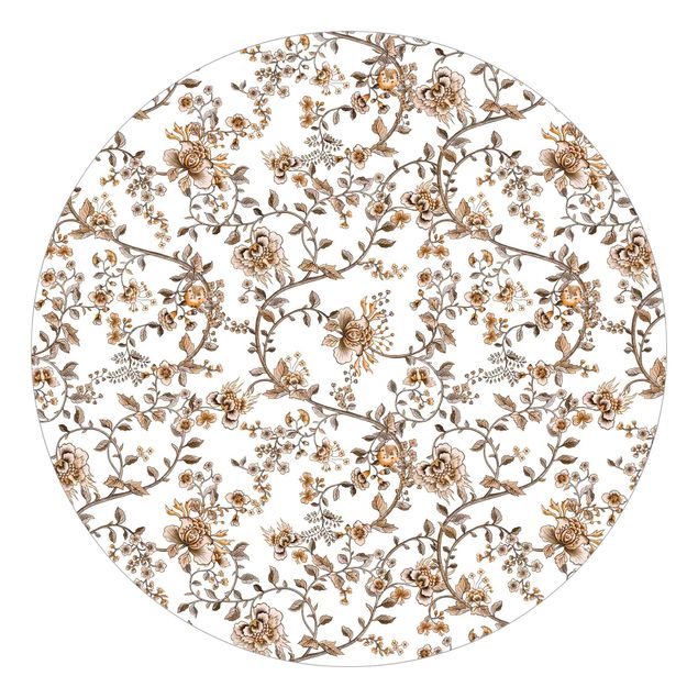 Behangcirkel Pastel Flower Tendrils Dried