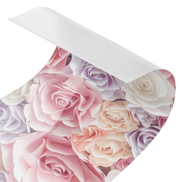 Keukenachterwanden Pastel Paper Art Roses