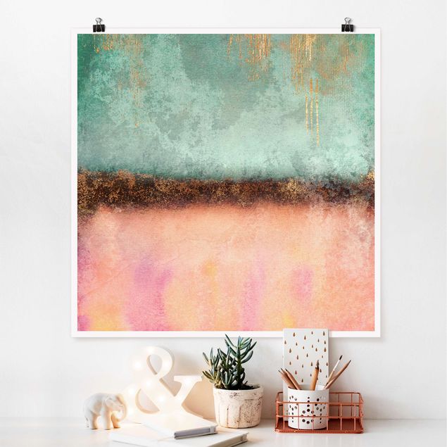 Posters Pastel Summer With Gold