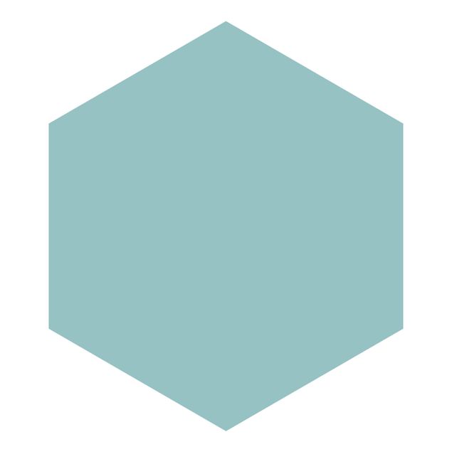 Hexagon Behang Pastel Turquoise