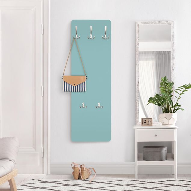 Wandkapstokken houten paneel Pastel Turquoise