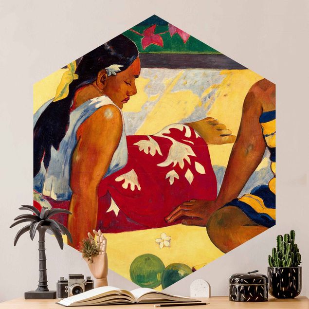 Hexagon Behang Paul Gauguin - Tahitian Women