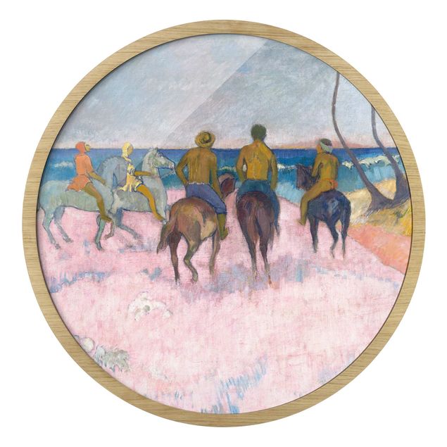 Rond schilderijen Paul Gauguin - Cavalieri sulla spiaggia