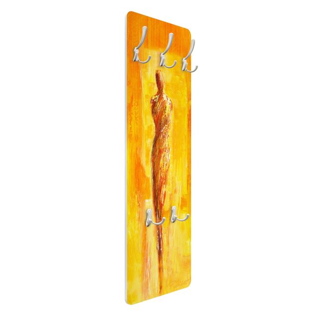 Wandkapstokken houten paneel Petra Schüßler - Figure In Yellow