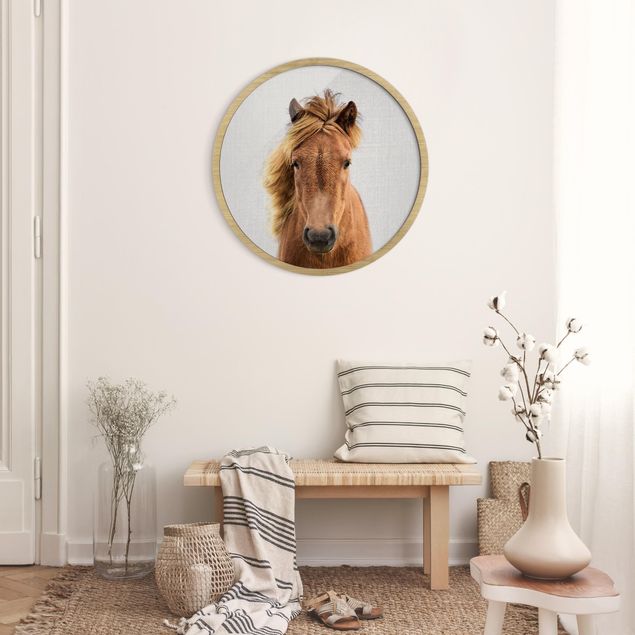 Rond schilderijen Horse Pauline