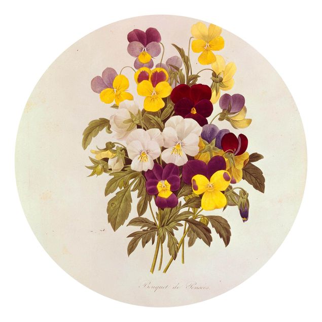 Behangcirkel Pierre Joseph Redoute - Bouquet Of Pansies