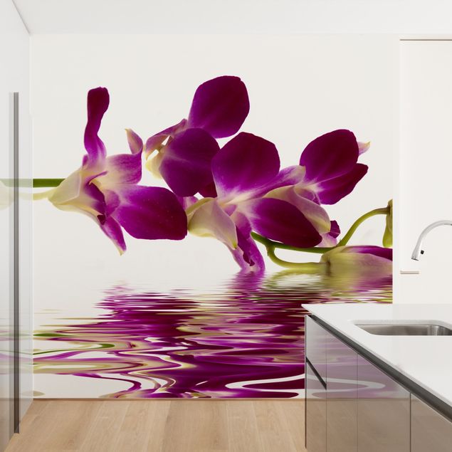 Fotobehang Pink Orchid Waters