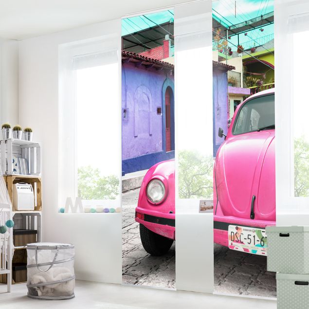Schuifgordijnen Pink VW Beetle