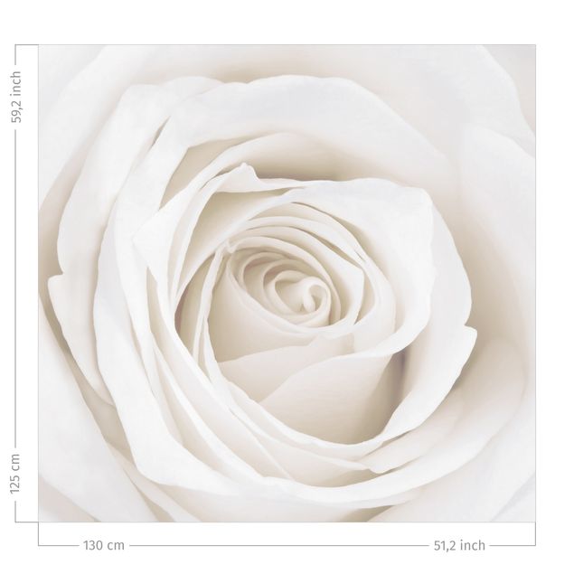 Bloemen gordijnen Pretty White Rose
