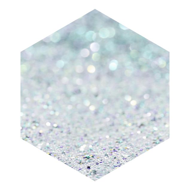 Hexagon Behang Princess Glitter Landscape In Mint Colour