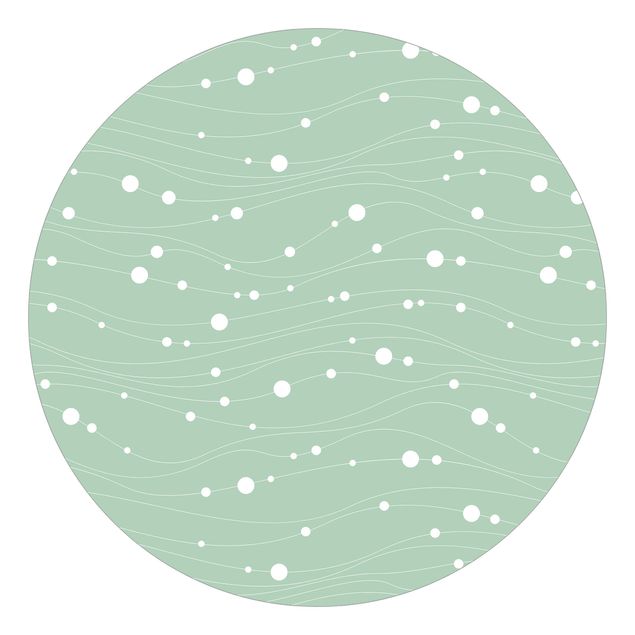 Behangcirkel Dots On Wave Pattern In Front Of Mint
