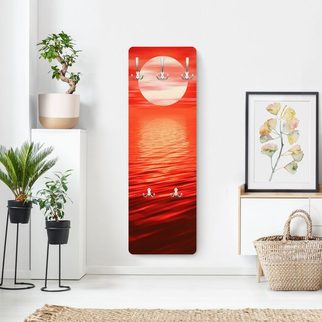 Wandkapstokken houten paneel Red Sunset
