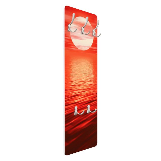 Wandkapstokken houten paneel Red Sunset