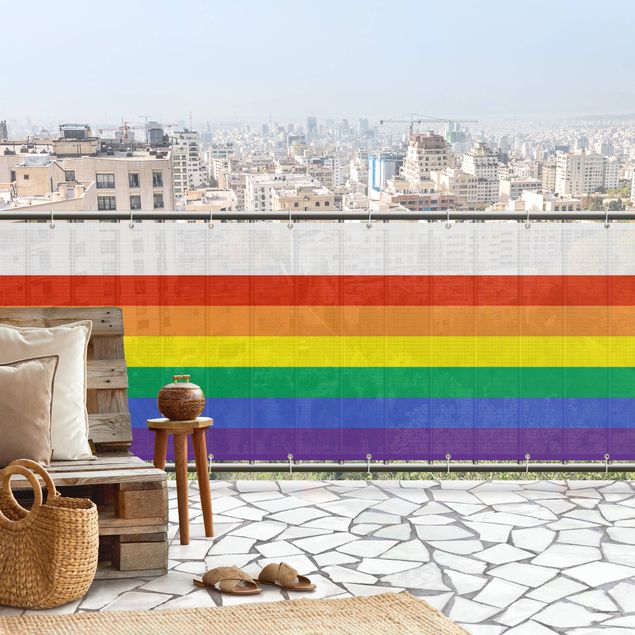 Balkon reling scherm Rainbow Stripes