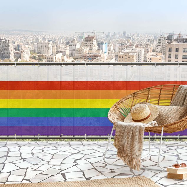 bekleding voor balkon Rainbow Stripes