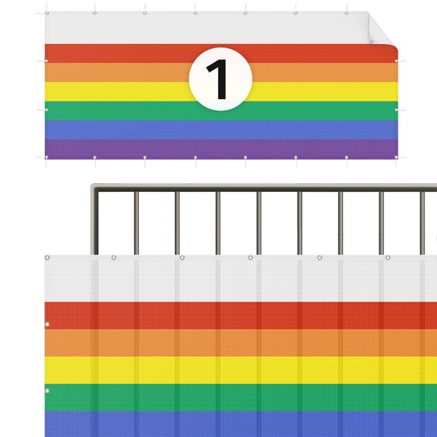 Balkonscherm doek Rainbow Stripes