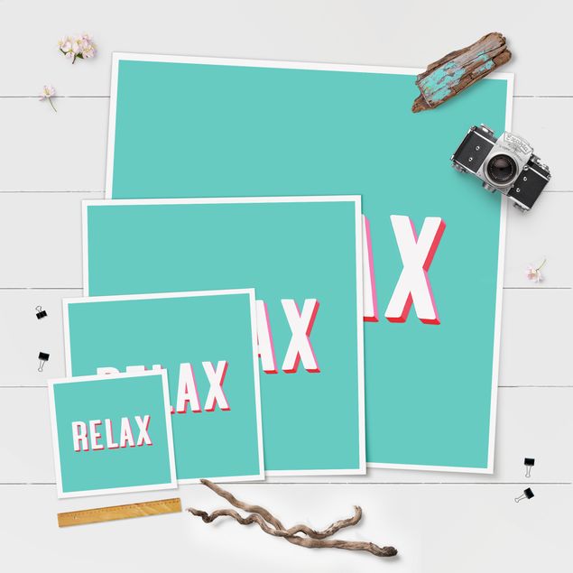Posters Relax Typo On Blue