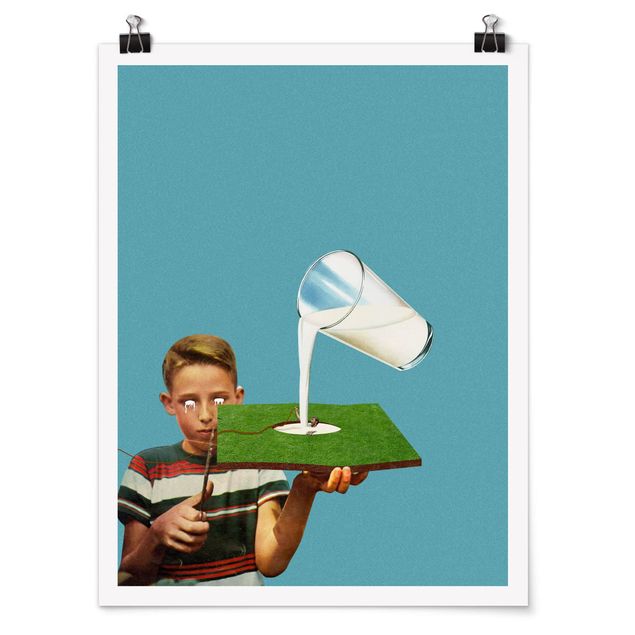 Poster - Retro Collage - Die Milch - Hochformat 3:4