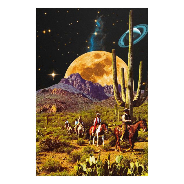 Glasschilderijen - Retro Collage - Space Cowboys