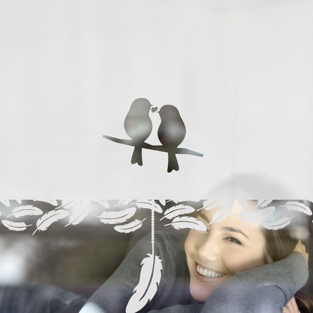Raamfolie Privacy Window Films - Bird couple