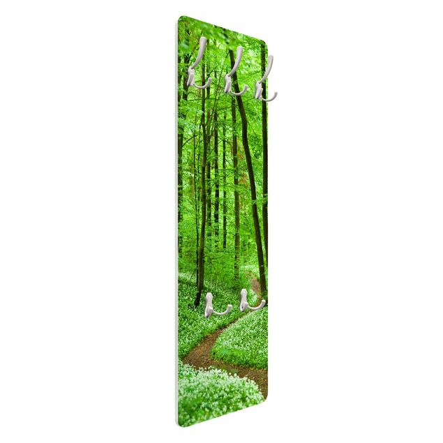 Wandkapstokken houten paneel Romantic Forest Track