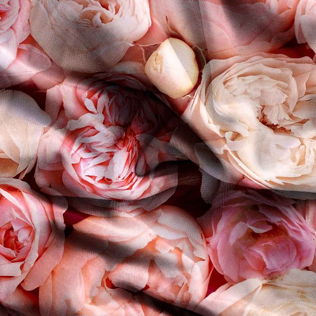 Landelijke gordijnen Roses Rosé Coral Shabby