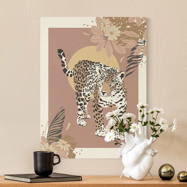 Canvas schilderijen - Goud Safari Animals - Leopard