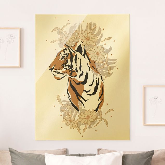 Glas Magnettafel Safari Animals - Portrait Tiger
