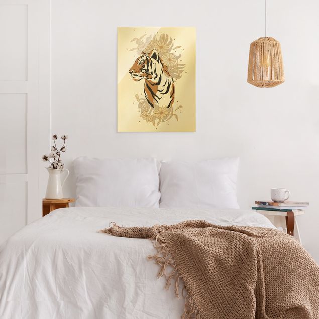 Glasschilderijen Safari Animals - Portrait Tiger