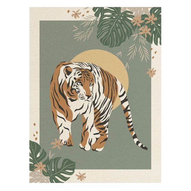 Canvas schilderijen - Goud Safari Animals - Tiger