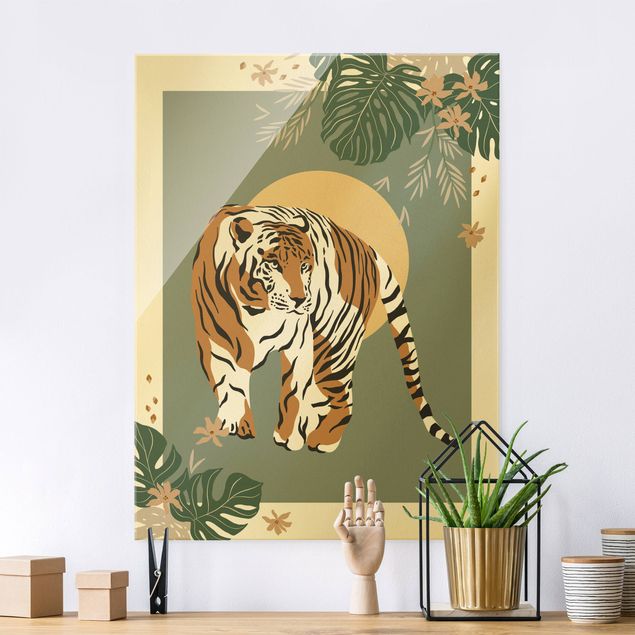 Glas Magnettafel Safari Animals - Tiger