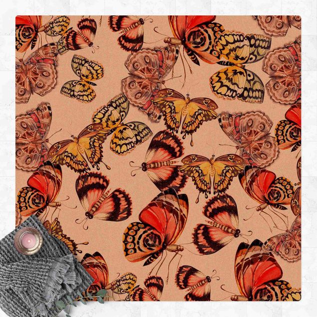 tapijt modern Swarm Of Butterflies Peacock Butterfly