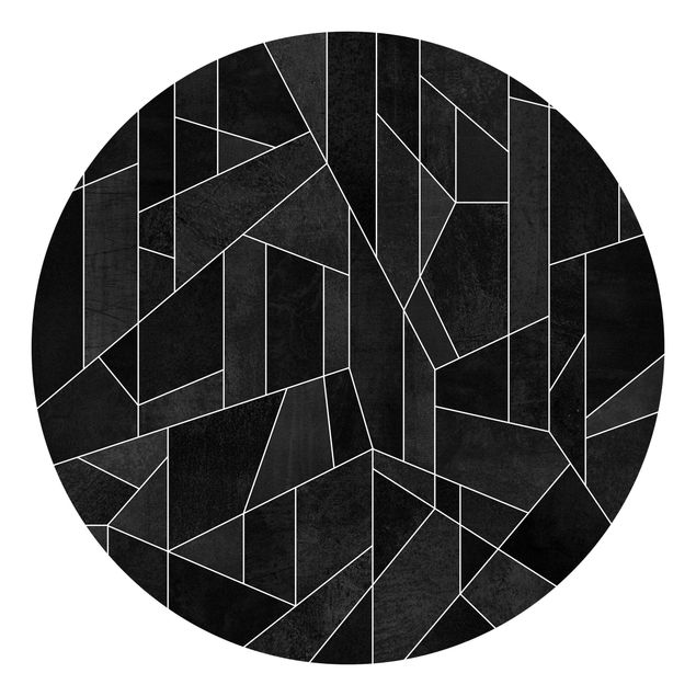 Behangcirkel Black And White Geometric Watercolour