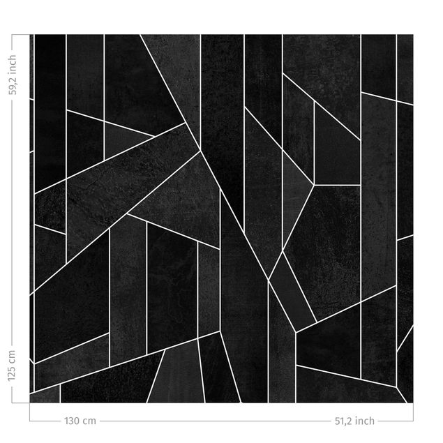 Gordijnen met patroon Black And White Geometric Watercolour