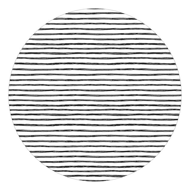 Behangcirkel Black Ink Line Pattern