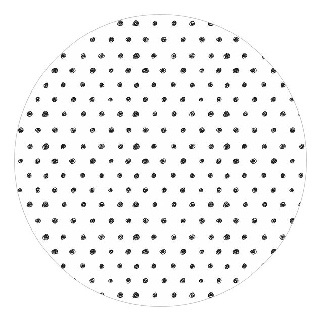 Behangcirkel Black Ink Dot Pattern