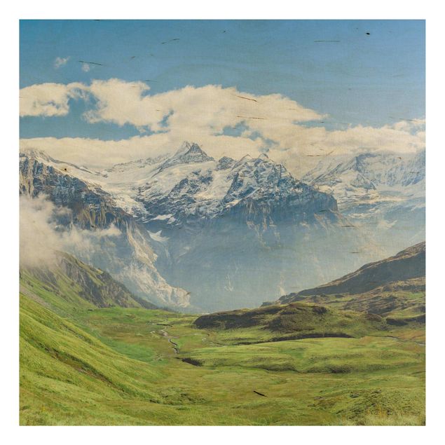 Houten schilderijen Swiss Alpine Panorama