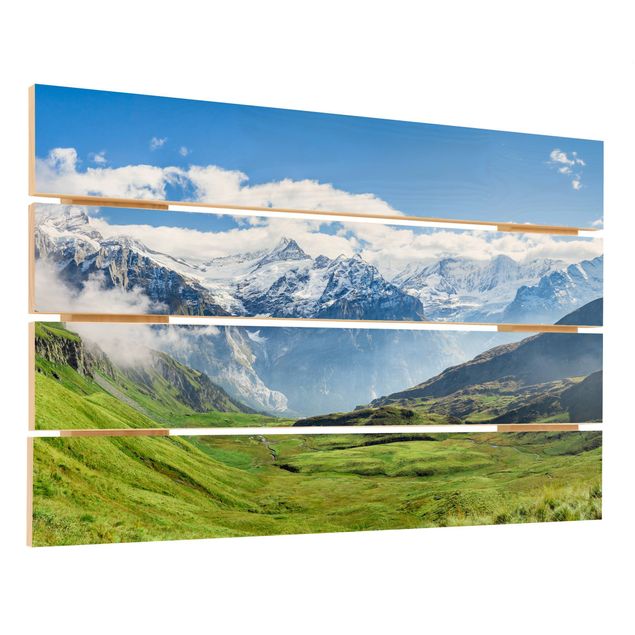 Houten schilderijen op plank Swiss Alpine Panorama