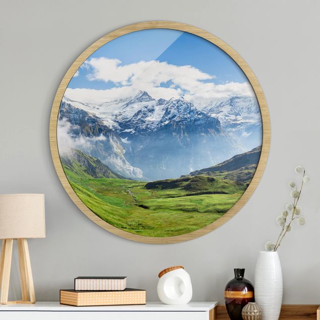 Rond schilderijen Panorama delle Alpi svizzere