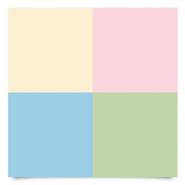 Plakfolien - Set of 4 Squares Pastel colours - Cream Rose Pastel Blue Mint