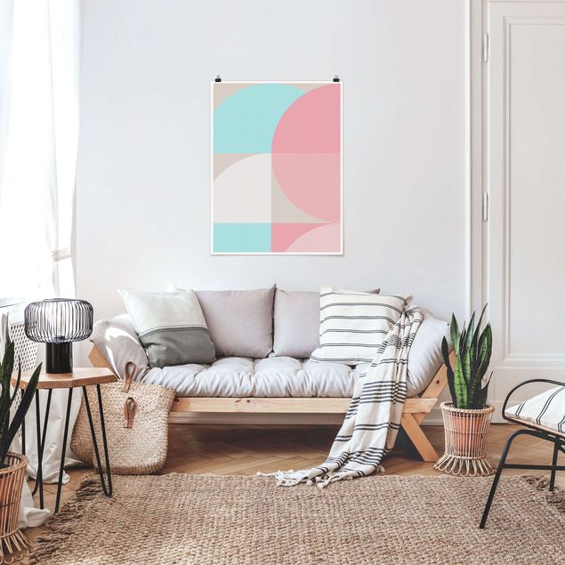 Posters Scandinavian Shapes In Pastel ll