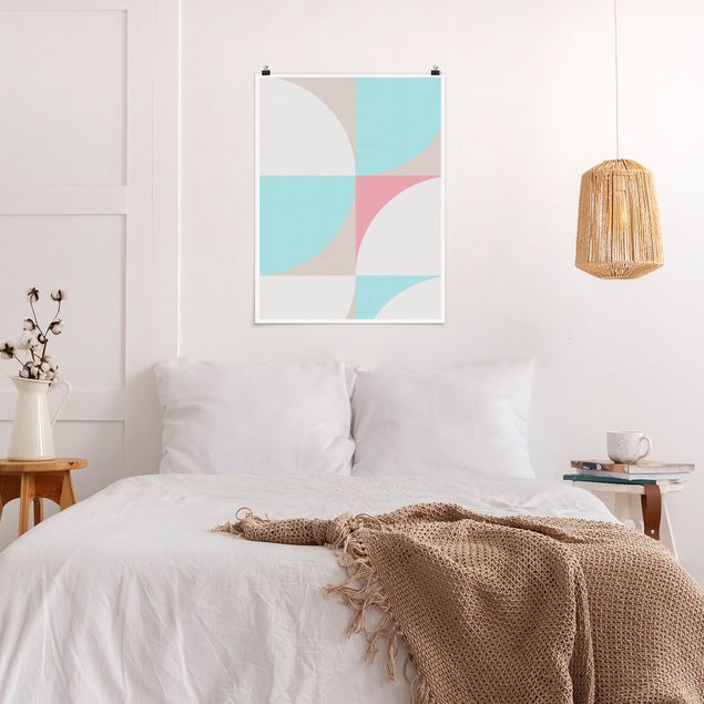 Posters Scandinavian Shapes In Pastel
