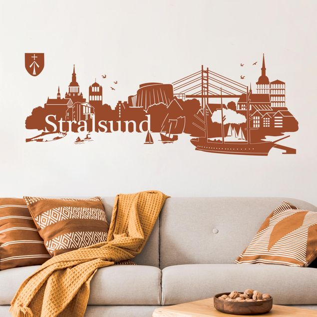 Muurstickers métropole Skyline Stralsund