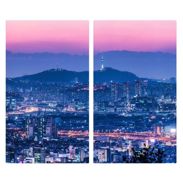 Kookplaat afdekplaten Skyline Of Seoul
