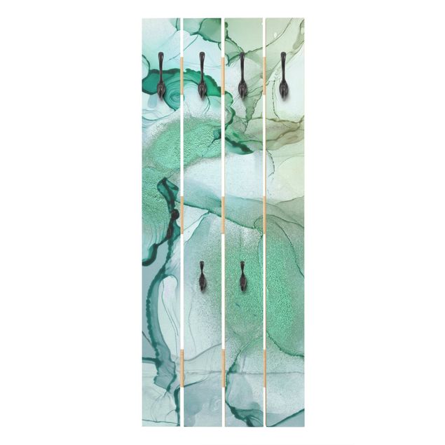 Wandkapstokken houten pallet Emerald-Coloured Storm II