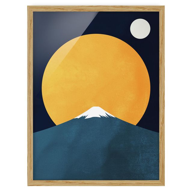 Ingelijste posters Sun, Moon And Mountain