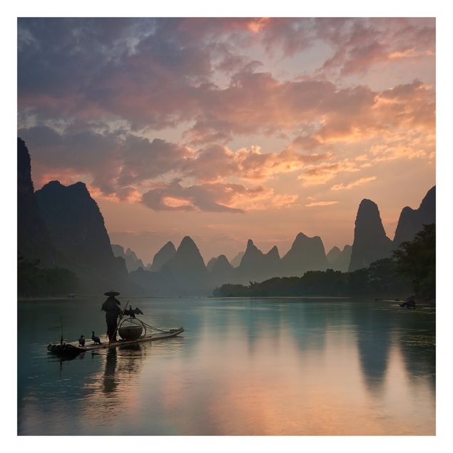 Fotobehang Sunrise Over Chinese River