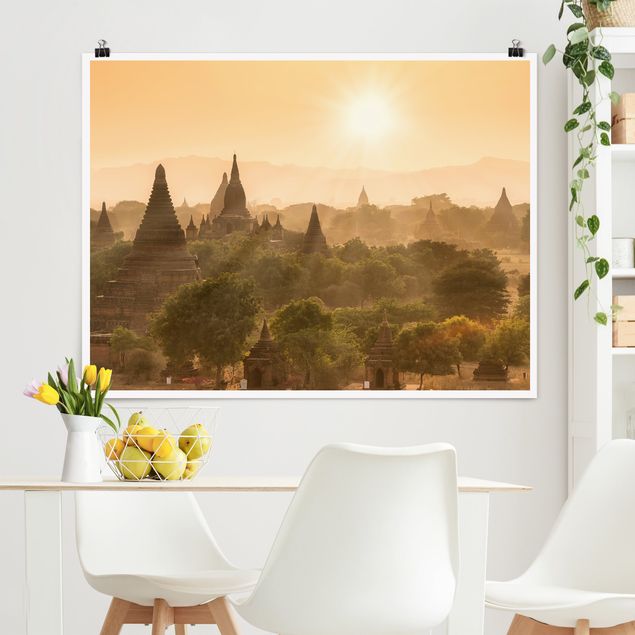 Posters Sun Setting Over Bagan