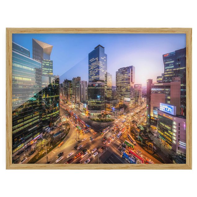 Ingelijste posters City Lights Of Gangnam District